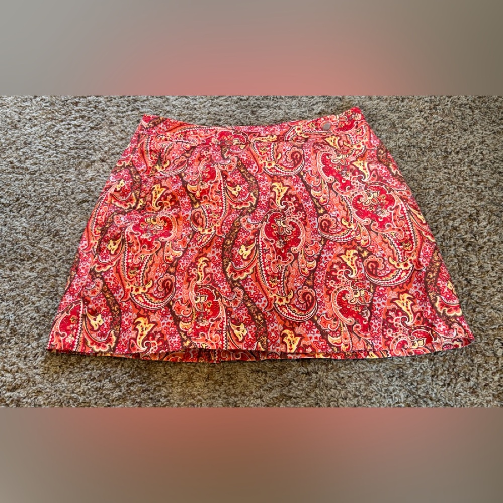 Athleta Red Paisley Skort